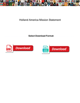 Holland America Mission Statement