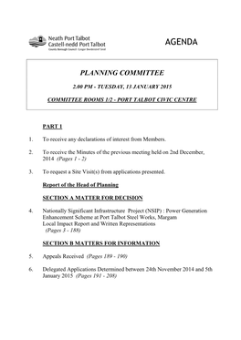 Agenda Document for Planning Committee, 13/01/2015 14:00