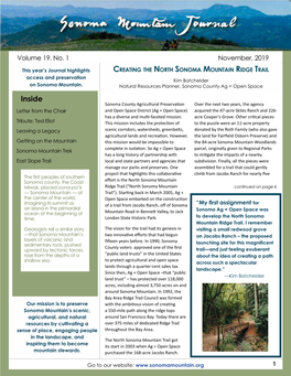 Sonoma Mountain Journal 2019