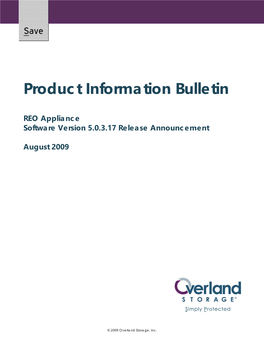 Product Information Bulletin