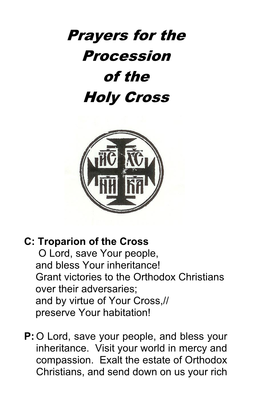 Prayers for the Procession of the Holy Cross