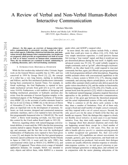 A Review of Verbal and Non-Verbal Human-Robot Interactive