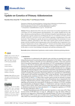 Update on Genetics of Primary Aldosteronism