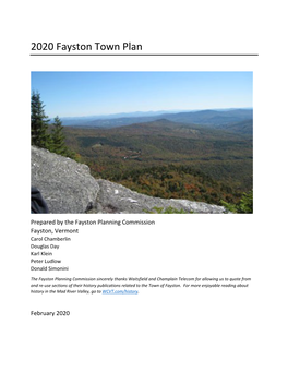 2020 Fayston Town Plan