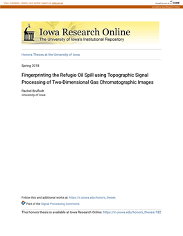 Fingerprinting the Refugio Oil Spill Using Topographic Signal Processing of Two-Dimensional Gas Chromatographic Images