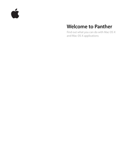 Welcome to Mac OS X 10.3 (Panther)