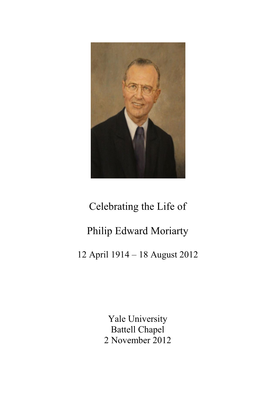 Celebrating the Life of Philip Edward Moriarty