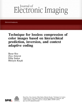 Technique for Lossless Compression of Color Images Based on Hierarchical Prediction, Inversion, and Context Adaptive Coding