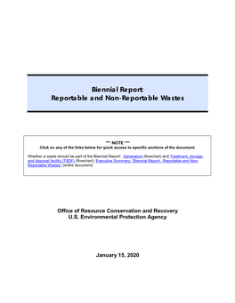 Biennial Report Reportable and Non-Reportable Wastes