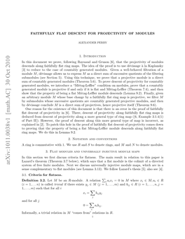 Faithfully Flat Descent for Projectivity of Modules