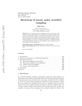 Bootstrap of Means Under Stratified Sampling