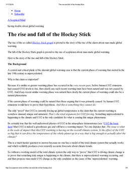 The Rise and Fall of the Hockey Stick