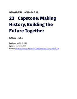 22€€€€Capstone: Making History, Building the Future Together
