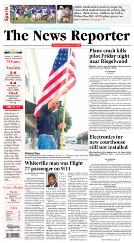 Plane Crash Kills Pilot Friday Night Near Riegelwood Electronics for New Courthouse Still Not Installed Whiteville Man Was Fligh