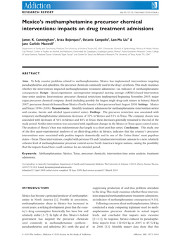 Mexico's Methamphetamine Precursor Chemical Interventions: Impacts On