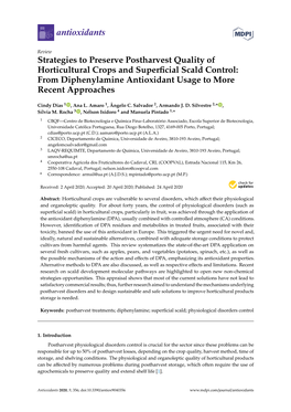 From Diphenylamine Antioxidant Usage to More Recent Approaches