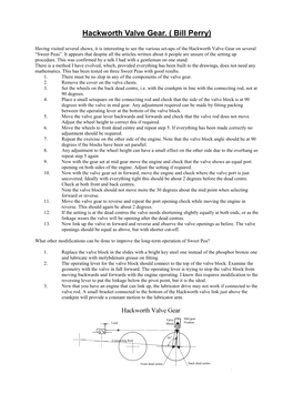 Hackworth Valve Gear. ( Bill Perry)