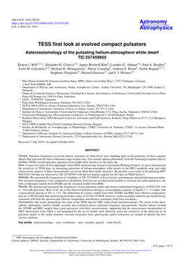 TESS First Look at Evolved Compact Pulsators