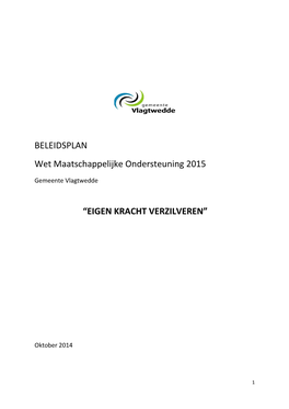 BELEIDSPLAN Wet Maatschappelijke Ondersteuning 2015