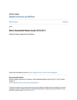 Men's Basketball Media Guide 2010-2011
