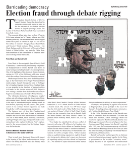 Election Fraud Through Debate Rigging He Canadian Federal Election of 2015 Is Rigged