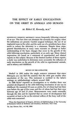 The Effect of Early Enucleation on the Orbit in Animals and Humans