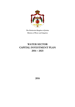 Water Sector Capital Investment Plan 2016 – 2025