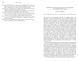 186 GLIMPSES of the ETHNOLINGUISTIC PREHISTORY of NORTHEASTERN INDIA the World's Two Most Populous Families of Languages Meet In