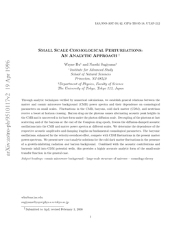 Small Scale Cosmological Perturbations: an Analytic Approach