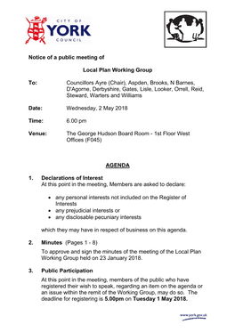 (Public Pack)Agenda Document for Local Plan Working Group, 02/05