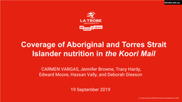 Coverage of Aboriginal and Torres Strait Islander Nutrition in the Koori Mail