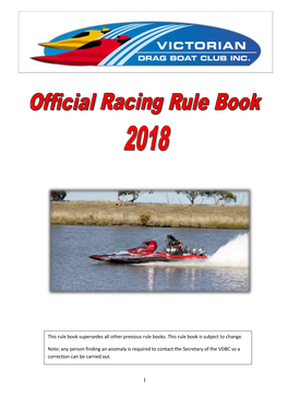 PDF: VDBC 2018 Official Drag Boat Racing Rule Book