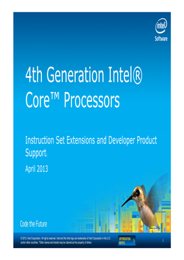 4Th Generation Intel® Core™ Processors