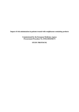 Impact of Risk Minimisation in Patients Treated with Rosiglitazone-Containing Products Commissioned by the European Medicines Ag