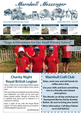 Marnhull Craft Club Charity Night Royal British Legion