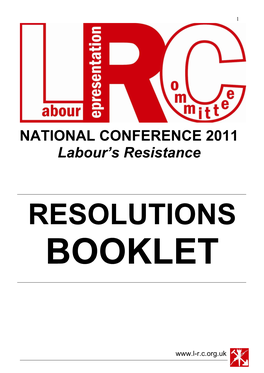 Resolutions Booklet