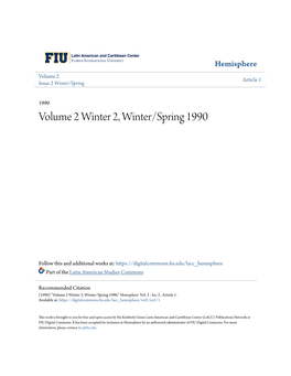 Volume 2 Winter 2, Winter/Spring 1990