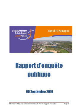 Rapport D'enquête Publique