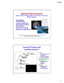 5. Spacecraft Environment MAE 342 2016