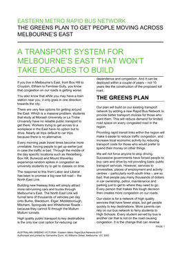 A Transport System for Melbourne's East That Won