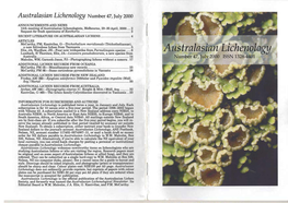 Australasian Lichenology Number 47, July 2000