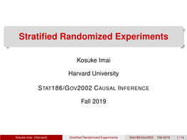 Stratified Randomized Experiments