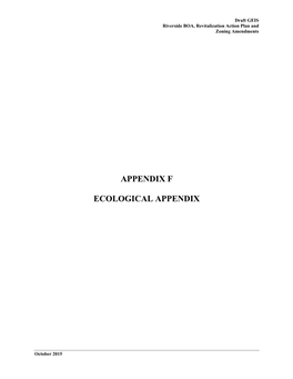 Appendix F Ecological Appendix