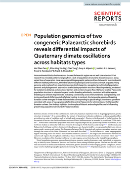 Population Genomics of Two Congeneric Palaearctic Shorebirds Reveals Differential Impacts of Quaternary Climate Oscillations