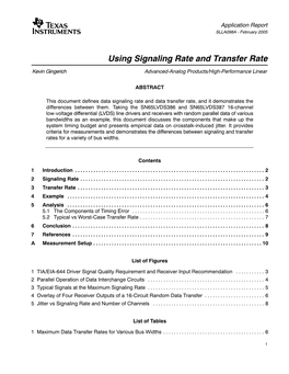 Using Signaling Rate and Transfer Rate