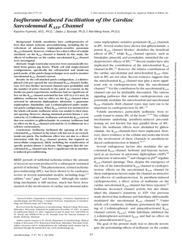 Isoflurane-Induced Facilitation of the Cardiac Sarcolemmal KATP Channel