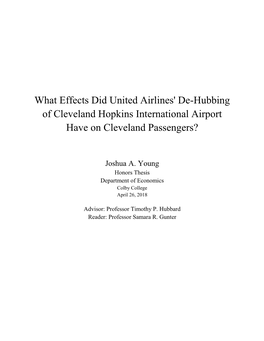 What Effects Did United Airlines' De-Hubbing of Cleveland Hopkins International Airport Have on Cleveland Passengers?