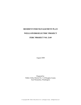 Resident Fish Management Plan