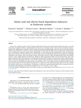 Amino Acid and Chlorin Based Degradation Indicators in Freshwater Systems