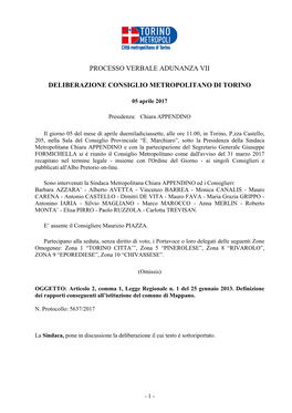 Processo Verbale Adunanza Vii